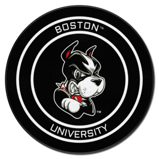 Boston Terriers Hockey Puck Rug - 27in. Diameter