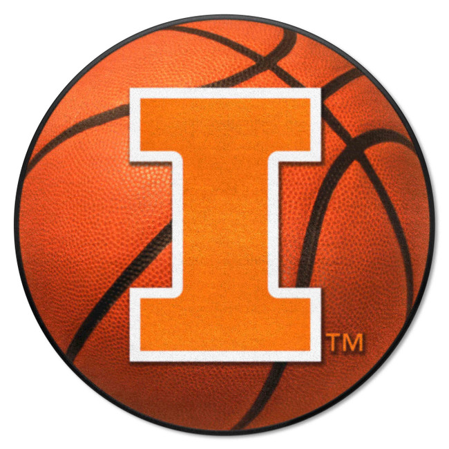 Illinois Illini Basketball Rug - 27in. Diameter A