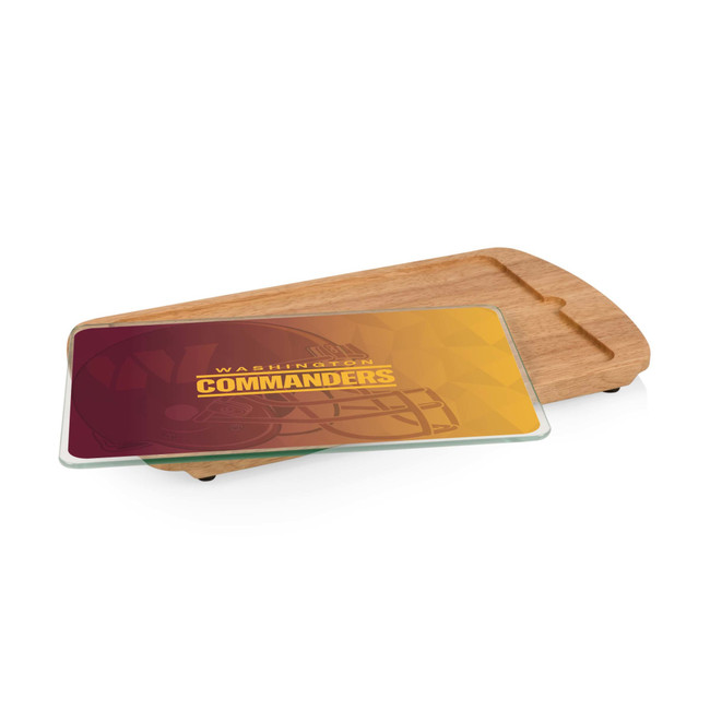 Washington Commanders Billboard Glass Top Serving Tray, (Parawood)