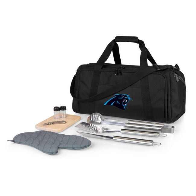 Carolina Panthers BBQ Kit Grill Set & Cooler, (Black)