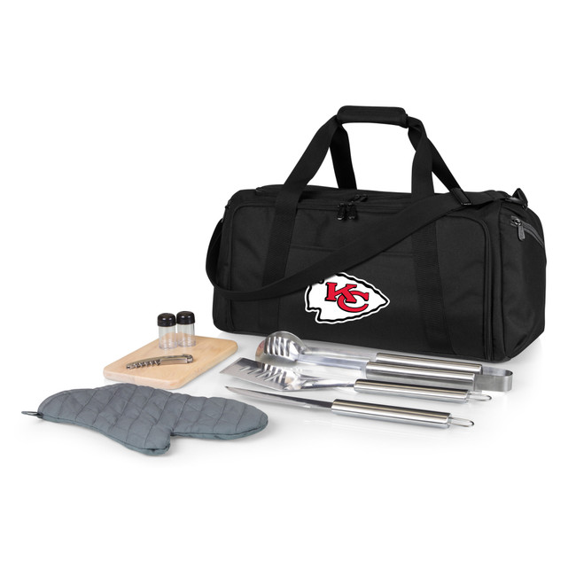Kansas City Chiefs BBQ Kit Grill Set & Cooler, (Black)