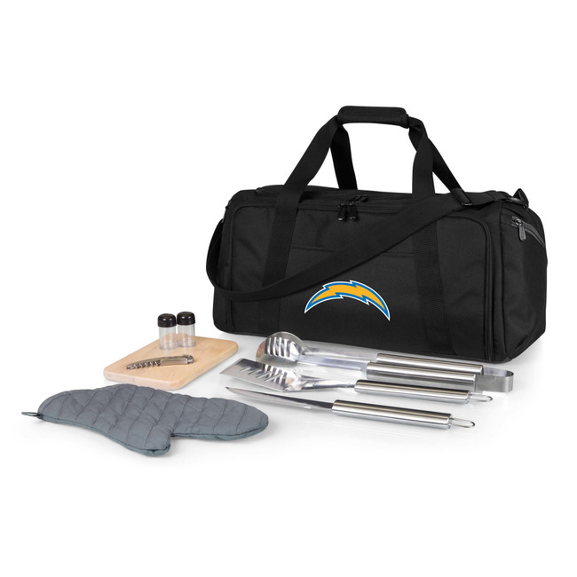 Los Angeles Chargers BBQ Kit Grill Set & Cooler, (Black)