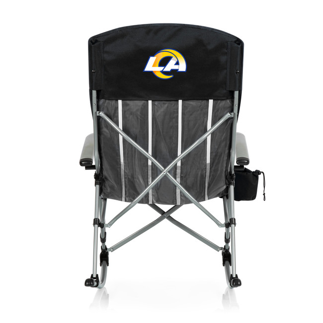 Los Angeles Rams Outdoor Rocking Camp Chair, (Black)