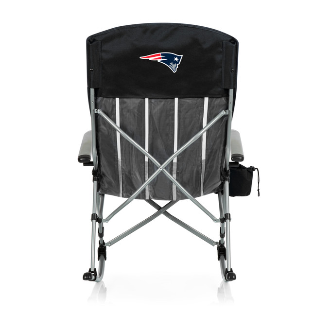 New England Patriots Outdoor Rocking Camp Chair, (Black)