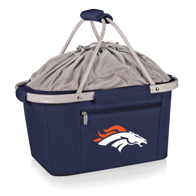 Denver Broncos Metro Basket Collapsible Cooler Tote, (Navy Blue)