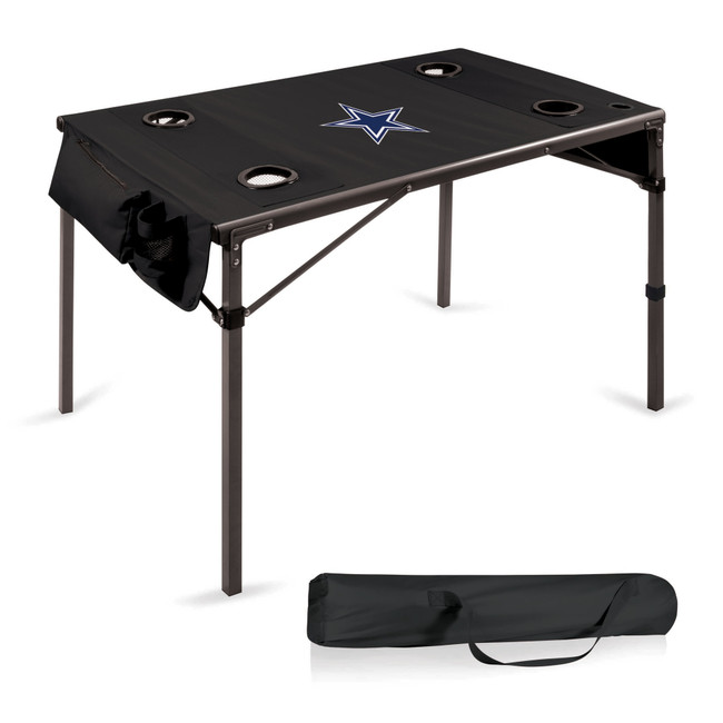 Dallas Cowboys Travel Table Portable Folding Table, (Black)