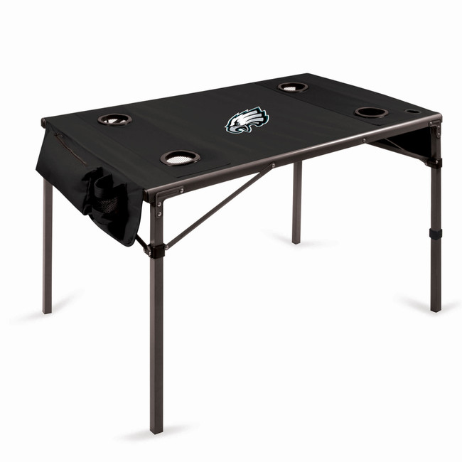 Philadelphia Eagles Travel Table Portable Folding Table, (Black)