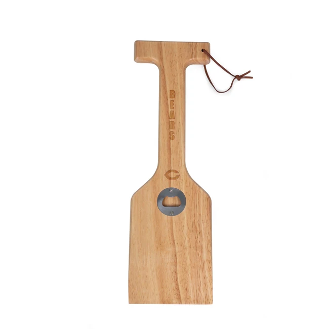 Chicago Bears Hardwood BBQ Grill Scraper with Bottle Opener, (Parawood)