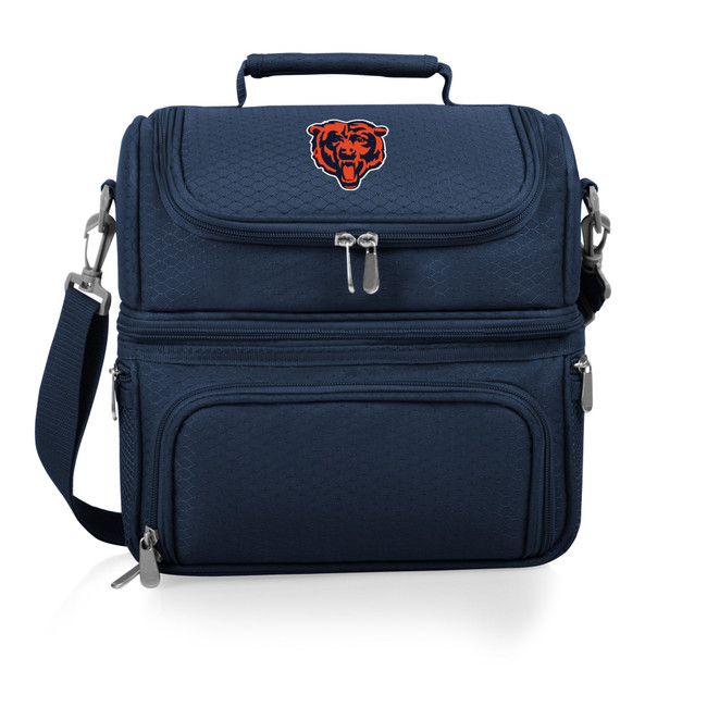 Chicago Bears Pranzo Lunch Bag Cooler with Utensils NFL Lunch Tote, (Navy Blue)