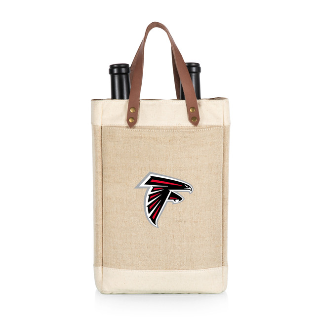 Atlanta Falcons Pinot Jute 2 Bottle Insulated Wine Bag, (Beige)