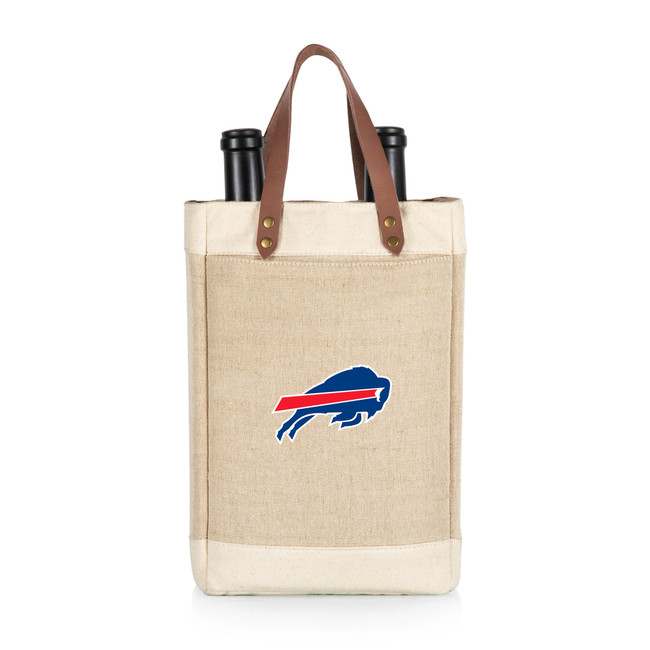 Buffalo Bills Pinot Jute 2 Bottle Insulated Wine Bag, (Beige)