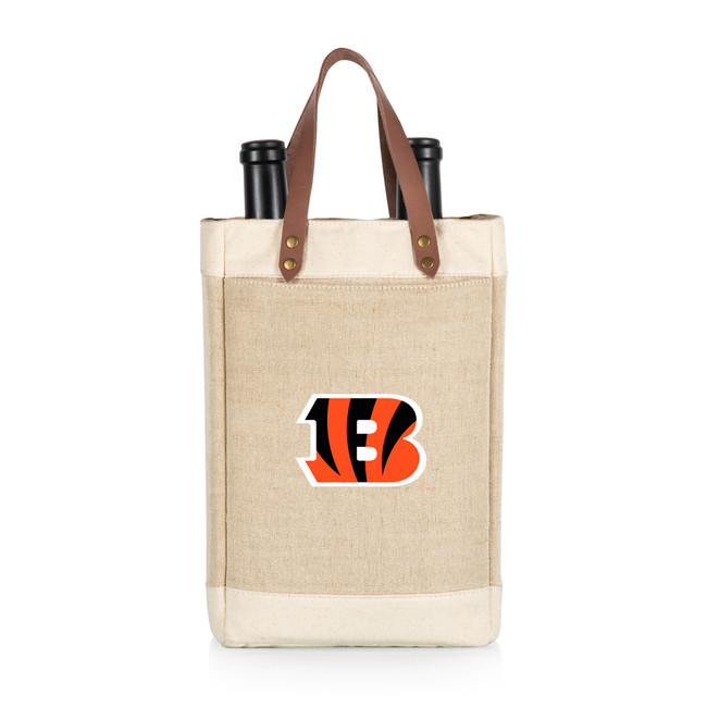 Cincinnati Bengals Pinot Jute 2 Bottle Insulated Wine Bag, (Beige)
