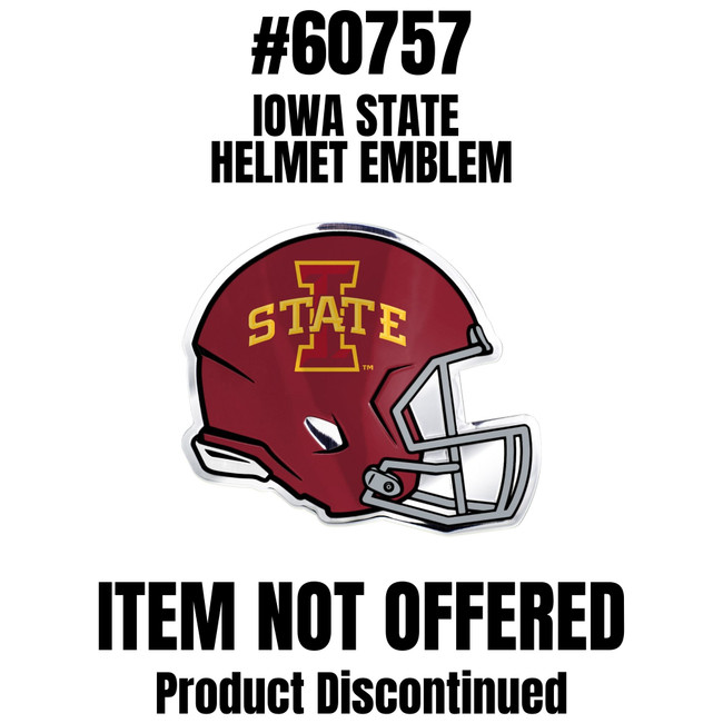 Iowa State University - Iowa State Cyclones Embossed Helmet Emblem I STATE Primary Logo Red & Yellow