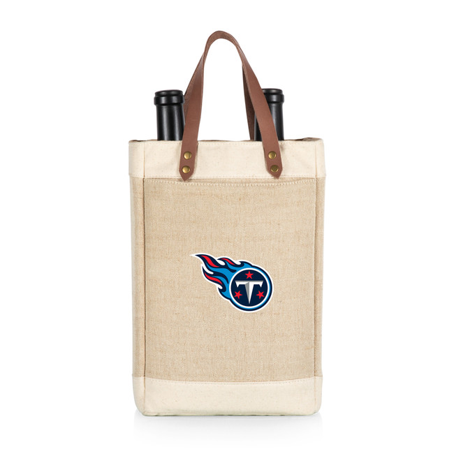Tennessee Titans Pinot Jute 2 Bottle Insulated Wine Bag, (Beige)