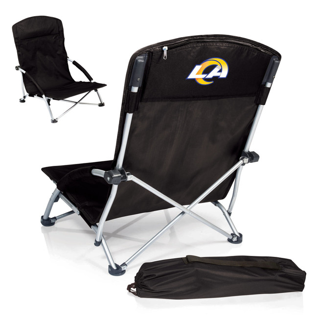 Los Angeles Rams Tranquility Beach Chair with Carry Bag, (Black)