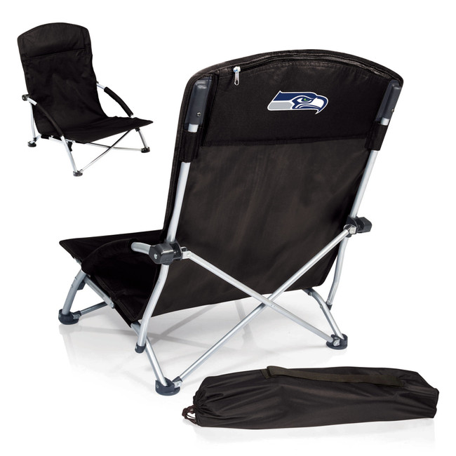 Seattle Seahawks Tranquility Beach Chair with Carry Bag, (Black)