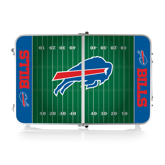 Buffalo Bills Concert Table Mini Portable Table, (Charcoal Wood Grain)
