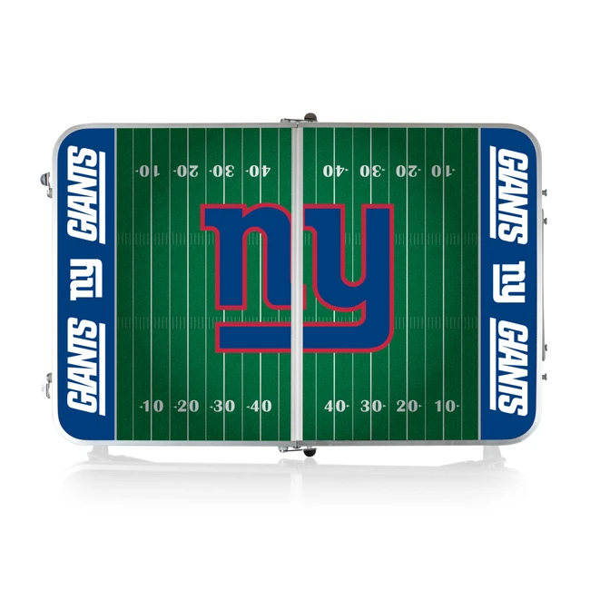 New York Giants Concert Table Mini Portable Table, (Charcoal Wood Grain)