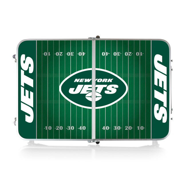 New York Jets Concert Table Mini Portable Table, (Charcoal Wood Grain)