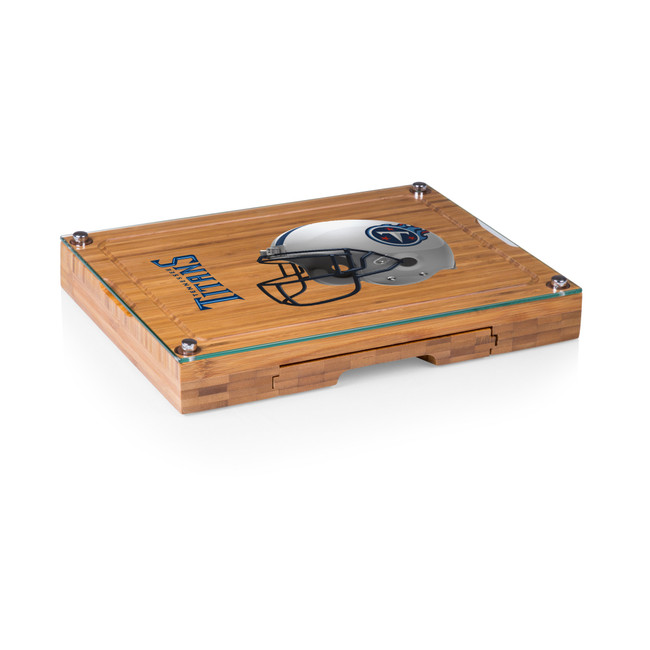 Tennessee Titans Concerto Glass Top Cheese Cutting Board & Tools Set, (Bamboo)