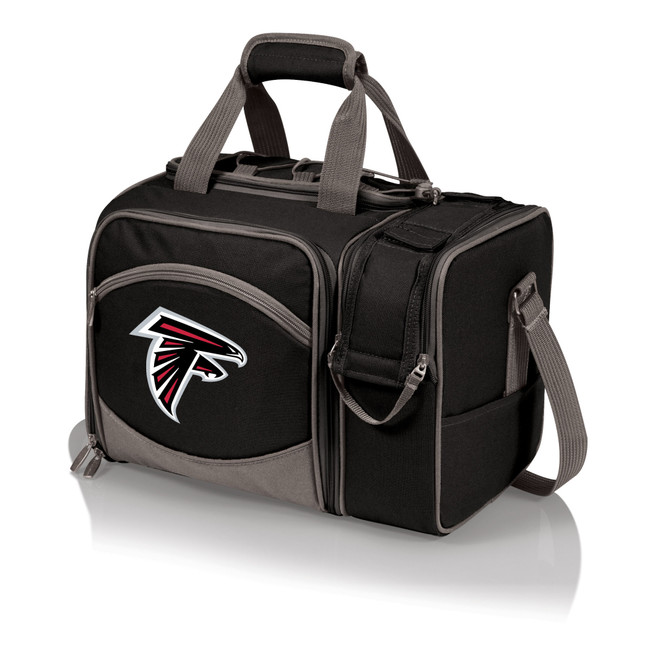Atlanta Falcons Malibu Picnic Basket Cooler, (Black with Gray Accents)
