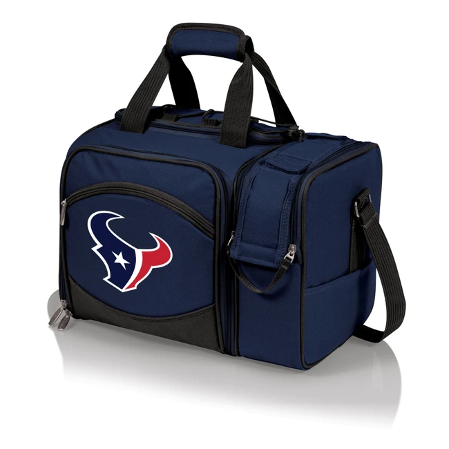 Houston Texans Malibu Picnic Basket Cooler, (Navy Blue with Black Accents)