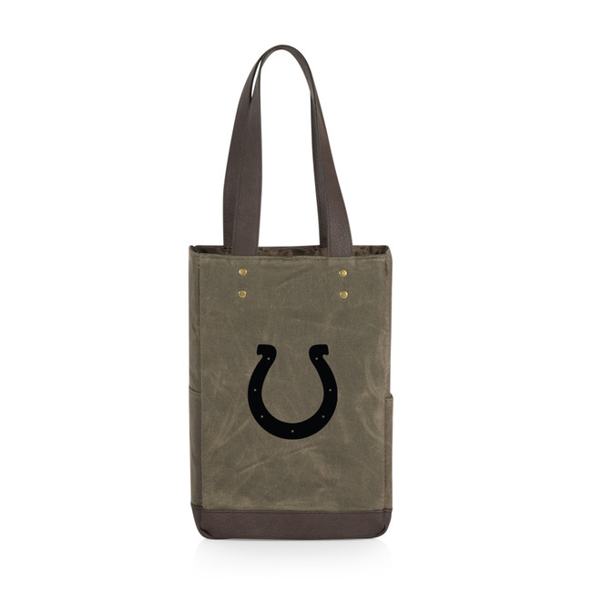 Indianapolis Colts 2 Bottle Insulated Wine Cooler Bag, (Khaki Green with Beige Accents)