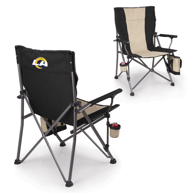 Los Angeles Rams Logo Big Bear XXL Camping Chair with Cooler, (Black)