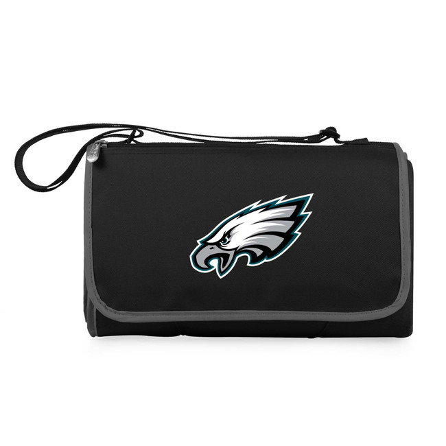 Philadelphia Eagles Blanket Tote Outdoor Picnic Blanket, (Black with Black Exterior)