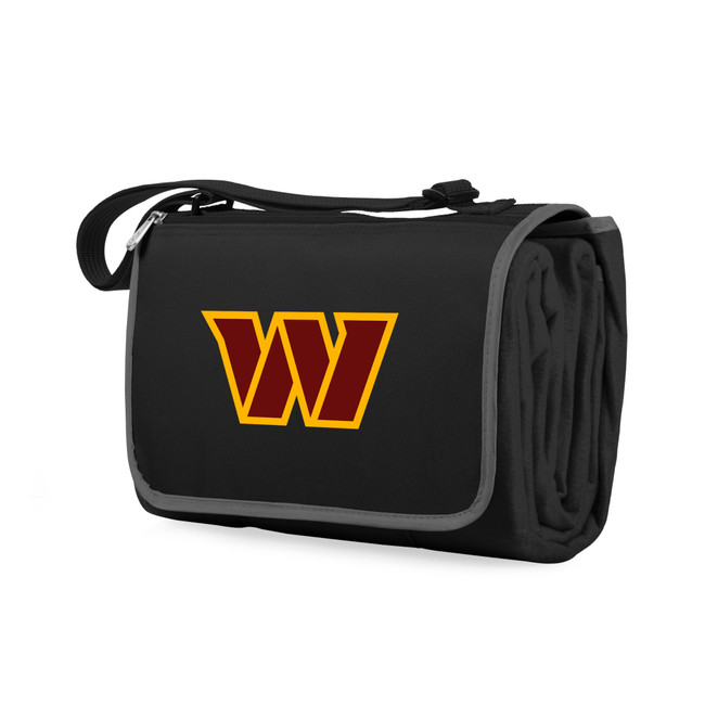 Washington Commanders Blanket Tote Outdoor Picnic Blanket, (Black with Black Exterior)