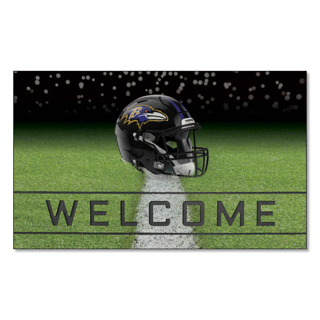 Baltimore Ravens Rubber Door Mat - 18in. x 30in. Raven Head Primary Logo