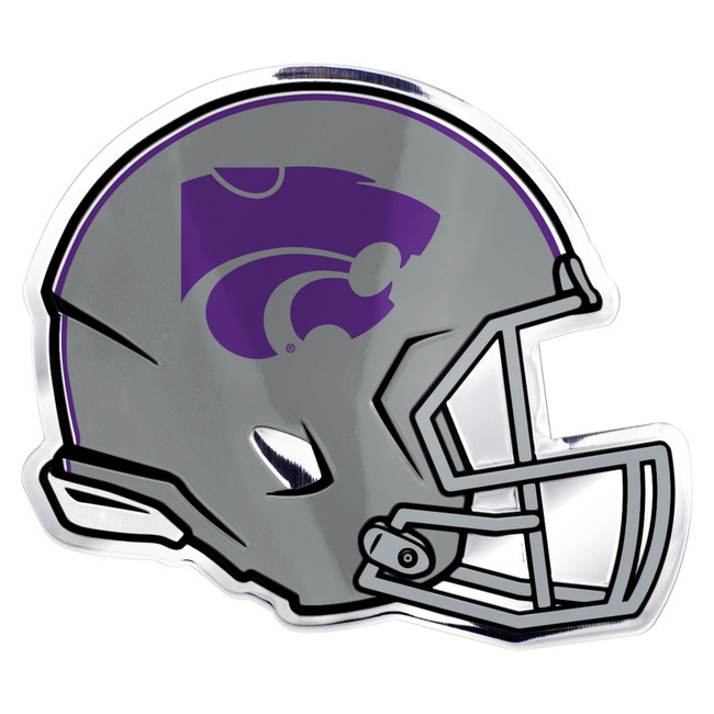 Kansas State University - Kansas State Wildcats Embossed Helmet Emblem Powercat Primary Logo Purple & Gray