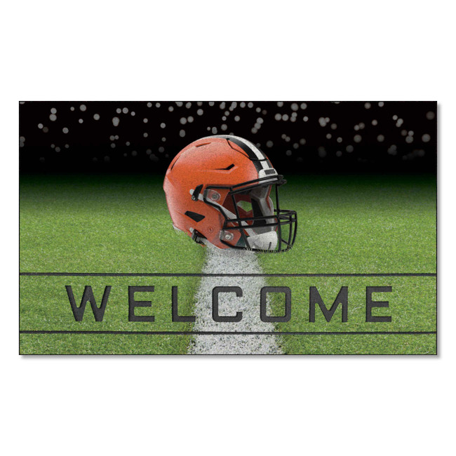 Cleveland Browns Rubber Door Mat - 18in. x 30in. Browns Helmet Primary Logo