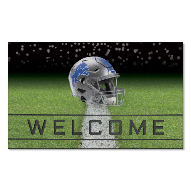 Detroit Lions Rubber Door Mat - 18in. x 30in. Lion Primary Logo