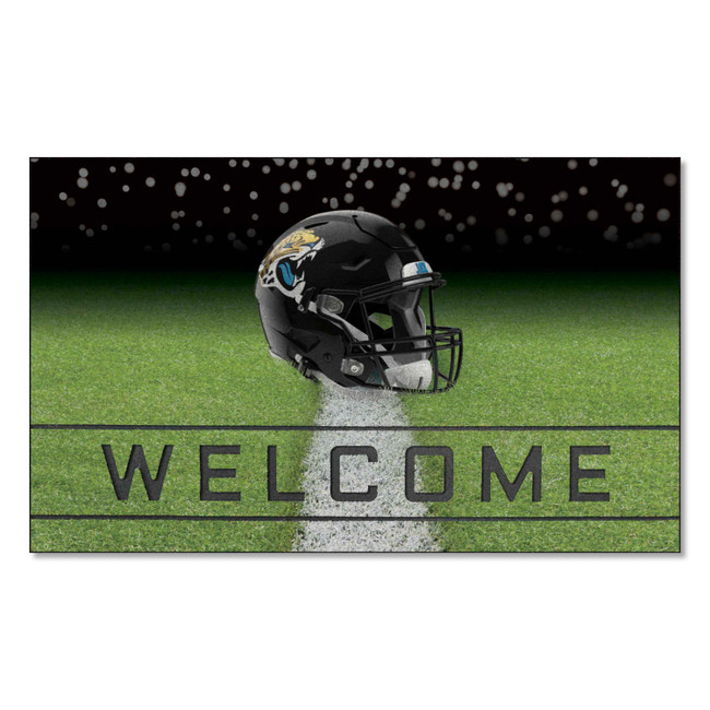 Jacksonville Jaguars Rubber Door Mat - 18in. x 30in. Jaguar Head Primary Logo