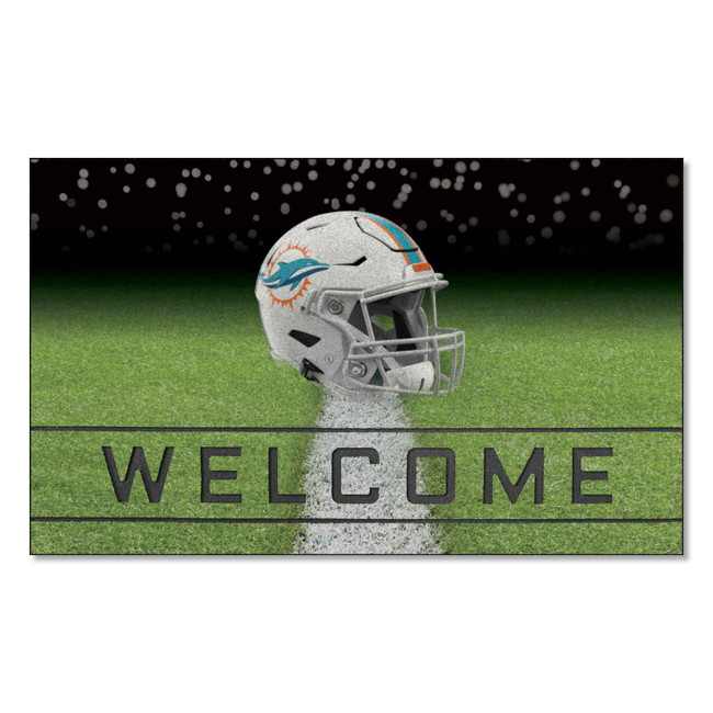 Miami Dolphins Rubber Door Mat - 18in. x 30in. Dolphin Primary Logo