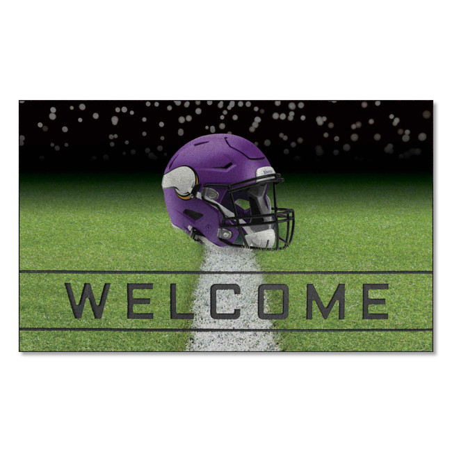 Minnesota Vikings Rubber Door Mat - 18in. x 30in. Viking Head Primary Logo