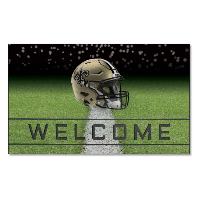 New Orleans Saints Rubber Door Mat - 18in. x 30in. Fleur-de-lis Primary Logo