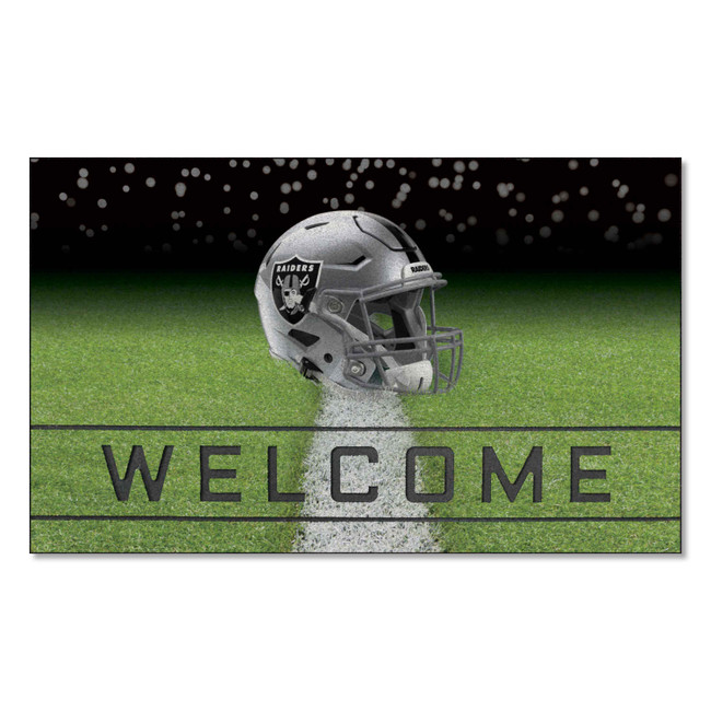 Las Vegas Raiders Rubber Door Mat - 18in. x 30in. Raider Shield Primary Logo