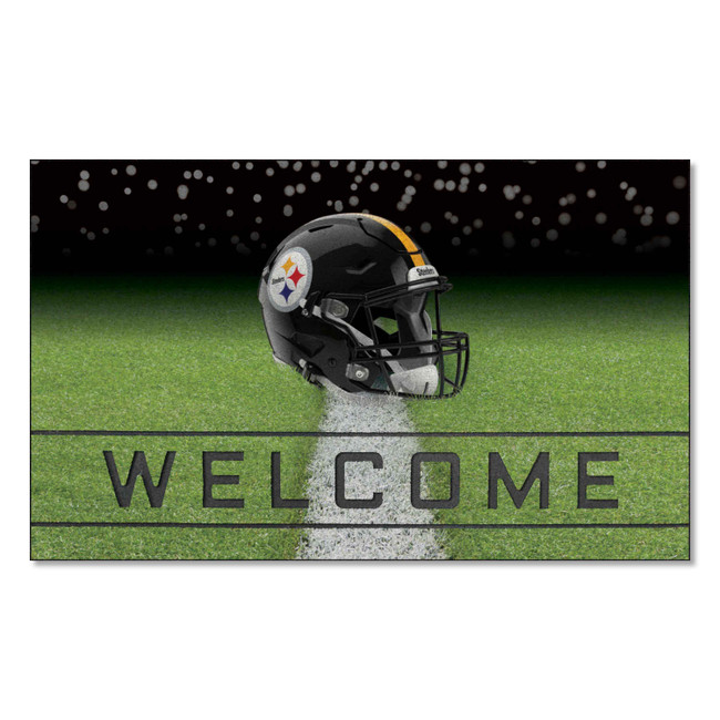 Pittsburgh Steelers Rubber Door Mat - 18in. x 30in. Circular Steelers Primary Logo