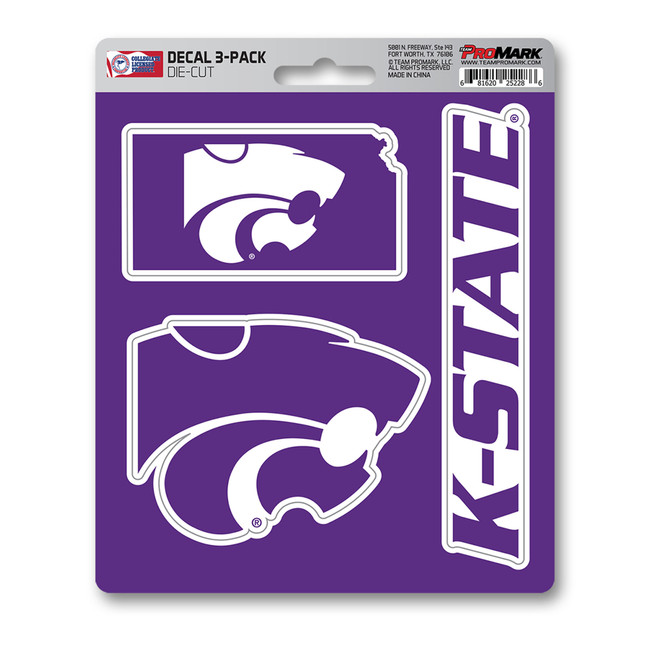 Kansas State Wildcats 3 Piece Decal Sticker Set