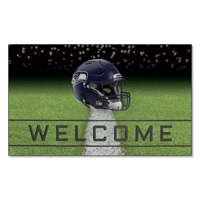 Seattle Seahawks Rubber Door Mat - 18in. x 30in. Seahawk Head Primary Logo