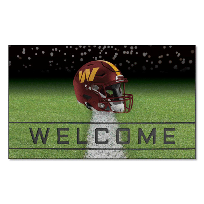 Washington Commanders Rubber Door Mat - 18in. x 30in. Commanders Helmet Logo