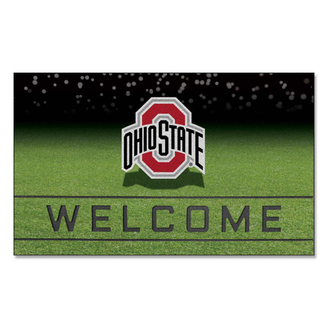 Ohio State Buckeyes Crumb Rubber Door Mat - 18in. x 30in. O with Wordmark Primary Logo