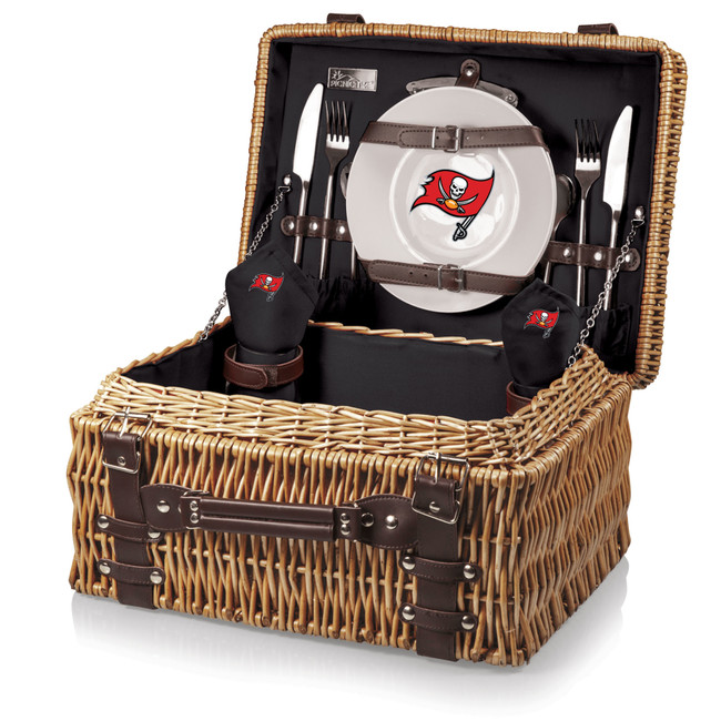 Tampa Bay Buccaneers Champion Picnic Basket, (Black with Brown Accents)