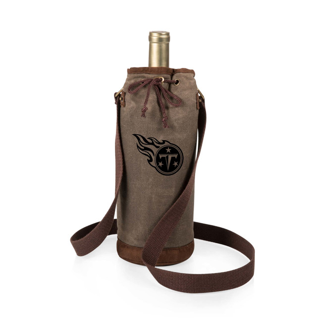 Tennessee Titans Waxed Canvas Wine Tote, (Khaki Green)