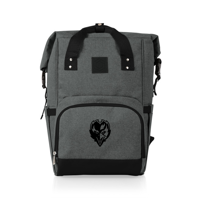Baltimore Ravens On The Go Roll-Top Backpack Cooler, (Heathered Gray)