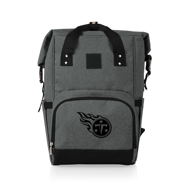 Tennessee Titans On The Go Roll-Top Backpack Cooler, (Heathered Gray)