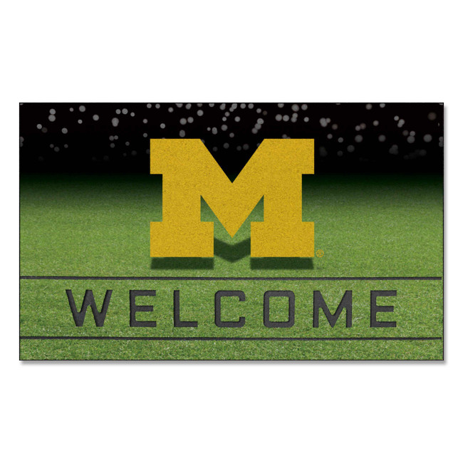 Michigan Wolverines Crumb Rubber Door Mat - 18in. x 30in. M Primary Logo