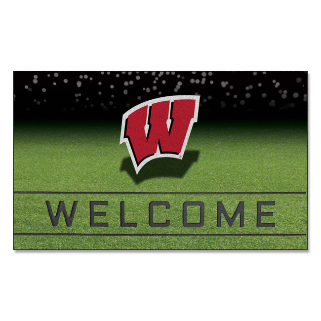 Wisconsin Badgers Crumb Rubber Door Mat - 18in. x 30in. W Primary Logo